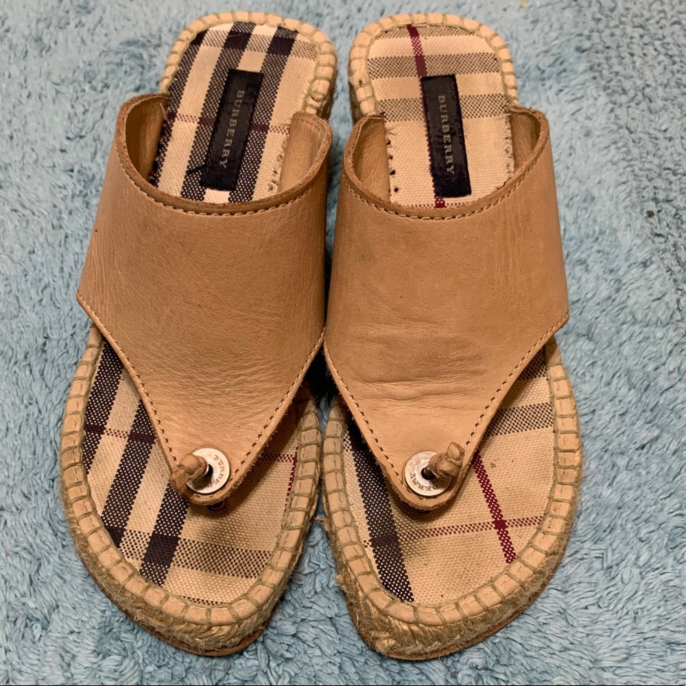 Burberry Espadrille Wedge Sandals